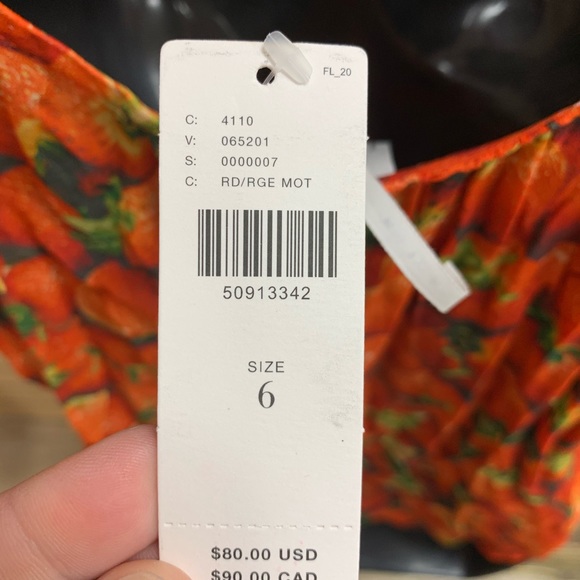 NWT Anthropology shell, size 6, strawberry print - Picture 5 of 5